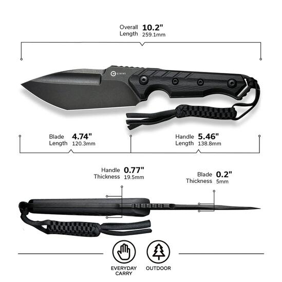 Фиксиран Нож Maxwell Black G10 Handle