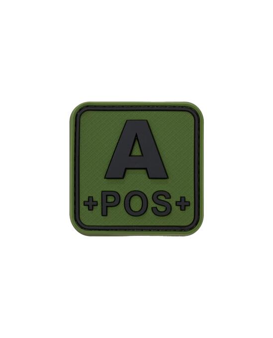Bloodtype Square Rubber Patch A+ Olive Green